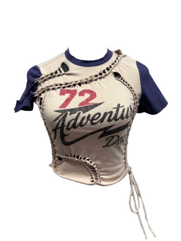 Varsity Renegade Lace-Up Graphic Tee - Cropped