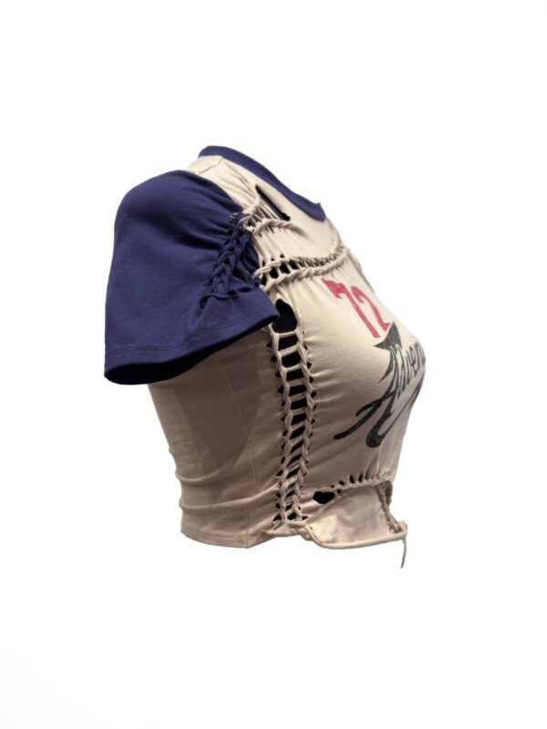 Varsity Renegade Lace-Up Graphic Tee - Cropped