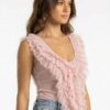 Fairytale Ruffle Cascade Tank - Ivory
