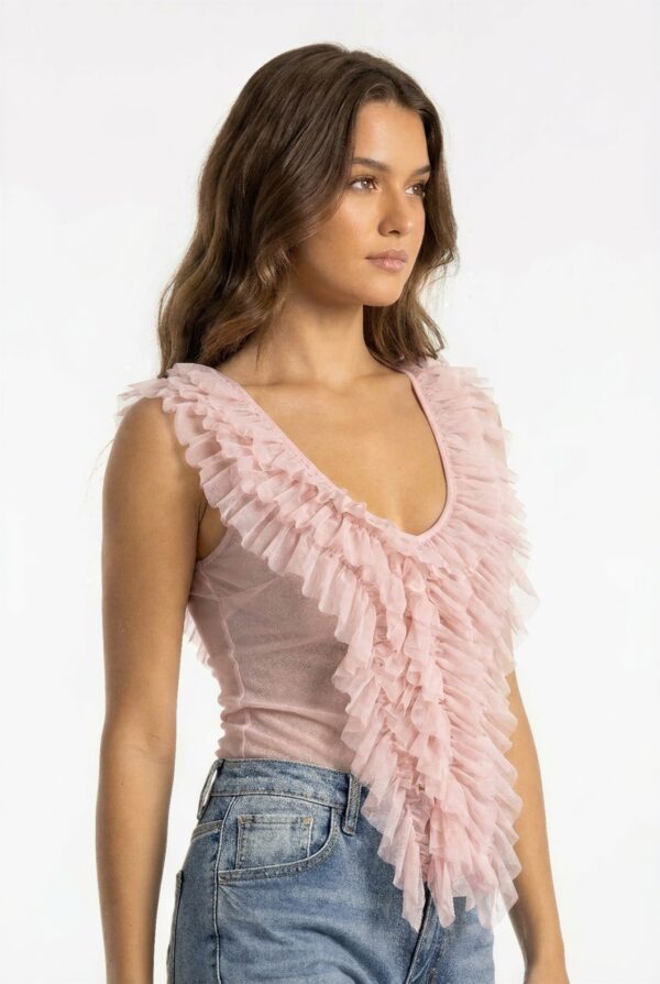 Fairytale Ruffle Cascade Tank - Ivory