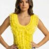 Fairytale Ruffle Cascade Tank - Ivory