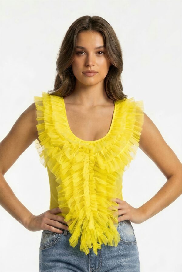 Fairytale Ruffle Cascade Tank - Ivory