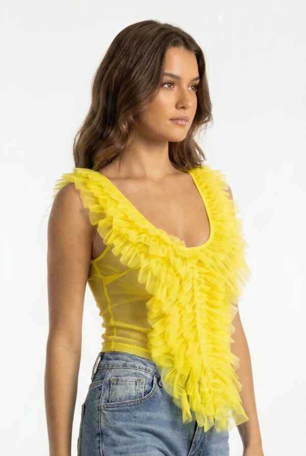 Fairytale Ruffle Cascade Tank - Ivory