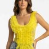 Fairytale Ruffle Cascade Tank - Ivory