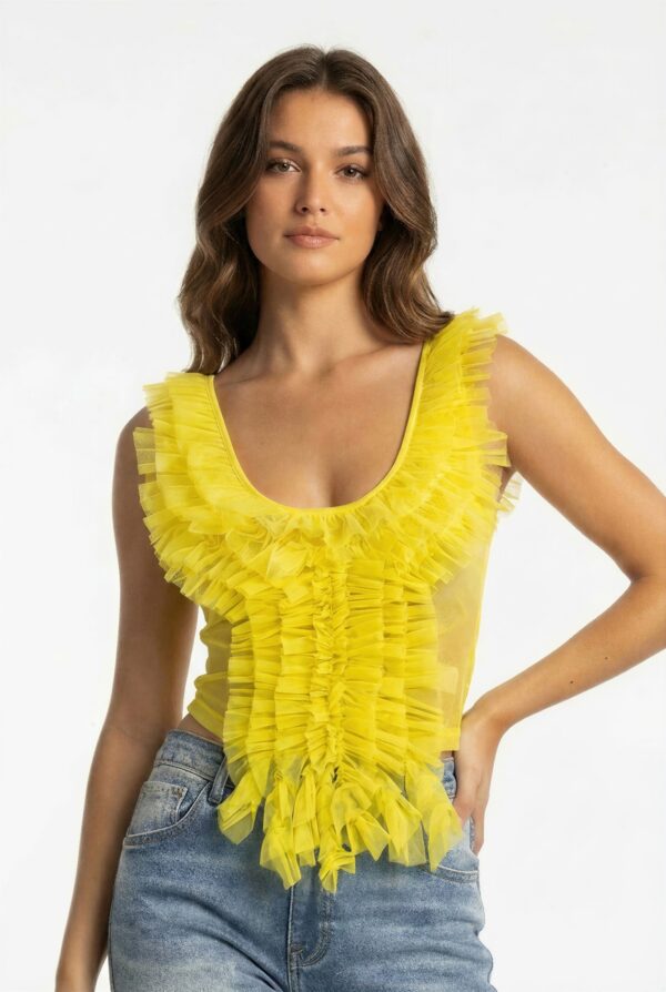 Fairytale Ruffle Cascade Tank - Ivory