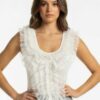 Fairytale Ruffle Cascade Tank - Ivory