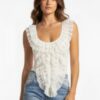 Fairytale Ruffle Cascade Tank - Ivory