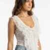 Fairytale Ruffle Cascade Tank - Ivory