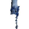 Denim Sculpt Dress with Cascading Ruffle Train