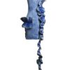 Denim Sculpt Dress with Cascading Ruffle Train