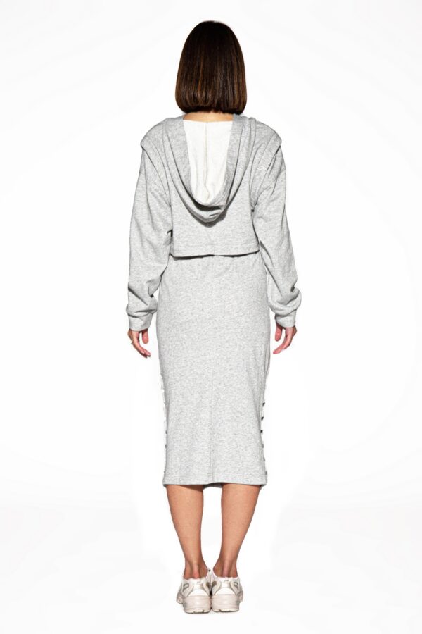 Cutout Hoodie & Midi Skirt Set - Shredded Streetwear