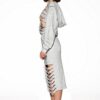 Cutout Hoodie & Midi Skirt Set - Shredded Streetwear