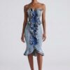 Rogue Cascade Denim Corset Top - Cascading Ruffles