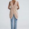 Cascade Ruffle Draped Tunic - Deep V Neck