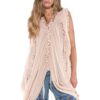Cascade Ruffle Draped Tunic - Deep V Neck