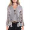 Macrame Tassel Cape Vest with Wooden Buttons