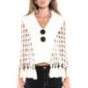 Macrame Tassel Cape Vest with Wooden Buttons