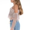 Macrame One-Shoulder Fringe Crop Top - Boho Vibe