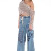 Macrame One-Shoulder Fringe Crop Top - Boho Vibe