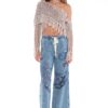 Macrame One-Shoulder Fringe Crop Top - Boho Vibe