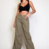 Star-Embroidered Twill Wide-Leg Pants