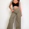 Star-Embroidered Twill Wide-Leg Pants