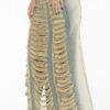 Vintage-Washed Frayed Ripped Denim Crop Top