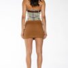 Twill Mini Skirt with Western Flame Embroidery