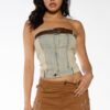 Twill Mini Skirt with Western Flame Embroidery