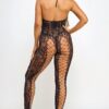 Leopard Print Bodystocking with Square Neckline