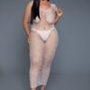 Fishnet-Inspired Midi Bodycon Dress with Deep U Back