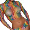 Sheer Web Bodystocking Two-Piece Set - Hooded Crop & Mini