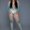 Off-Shoulder Fishnet Bodystocking - Long Sleeve