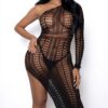 Reel Me In One-Shoulder Geometric Mesh Maxi Dress