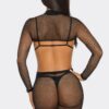 Sheer Glitter Mesh Bodystocking Two-Piece Set