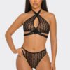 Wicked Nights Lace-Pattern Bodystocking Set
