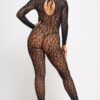 Leilani Bodystocking - Leopard Mesh Keyhole
