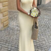 V-Neck Halter Maxi Dress with Back Slit
