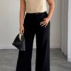 Plus-Size Tie-Neck Sleeveless Blouse - Colorblock