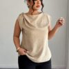 Plus-Size Tie-Neck Sleeveless Blouse - Colorblock