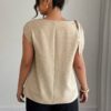 Plus-Size Tie-Neck Sleeveless Blouse - Colorblock