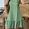 Plus-Size Textured Dress with Irregular Collar