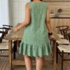 Plus-Size Textured Dress with Irregular Collar
