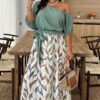 Plus Size One-Shoulder Twist-Waist Floral Dress