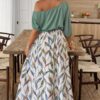 Plus Size One-Shoulder Twist-Waist Floral Dress