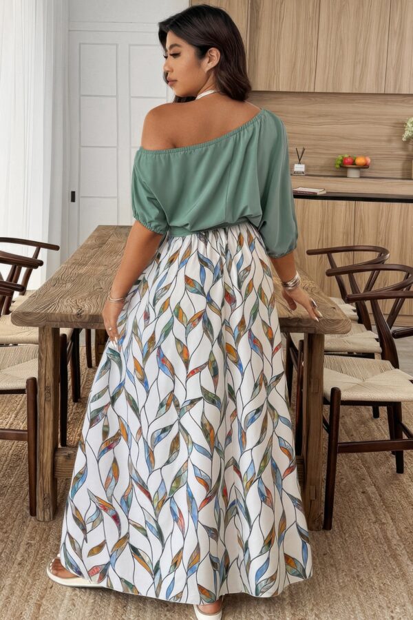 Plus Size One-Shoulder Twist-Waist Floral Dress