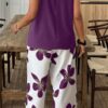 Plus-Size Floral Patchwork Two-Piece Set