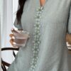 Plus-Size Floral Patchwork Ruffle-Trim Top