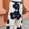 Plus Size Floral-Print Elastic-Waist Pants