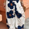 Plus Size Floral-Print Elastic-Waist Pants